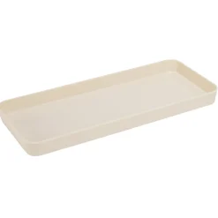 Plateau rectangulaire beige plastique 26x11xH2cm