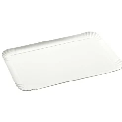 Plateau rectangulaire blanc en carton x3