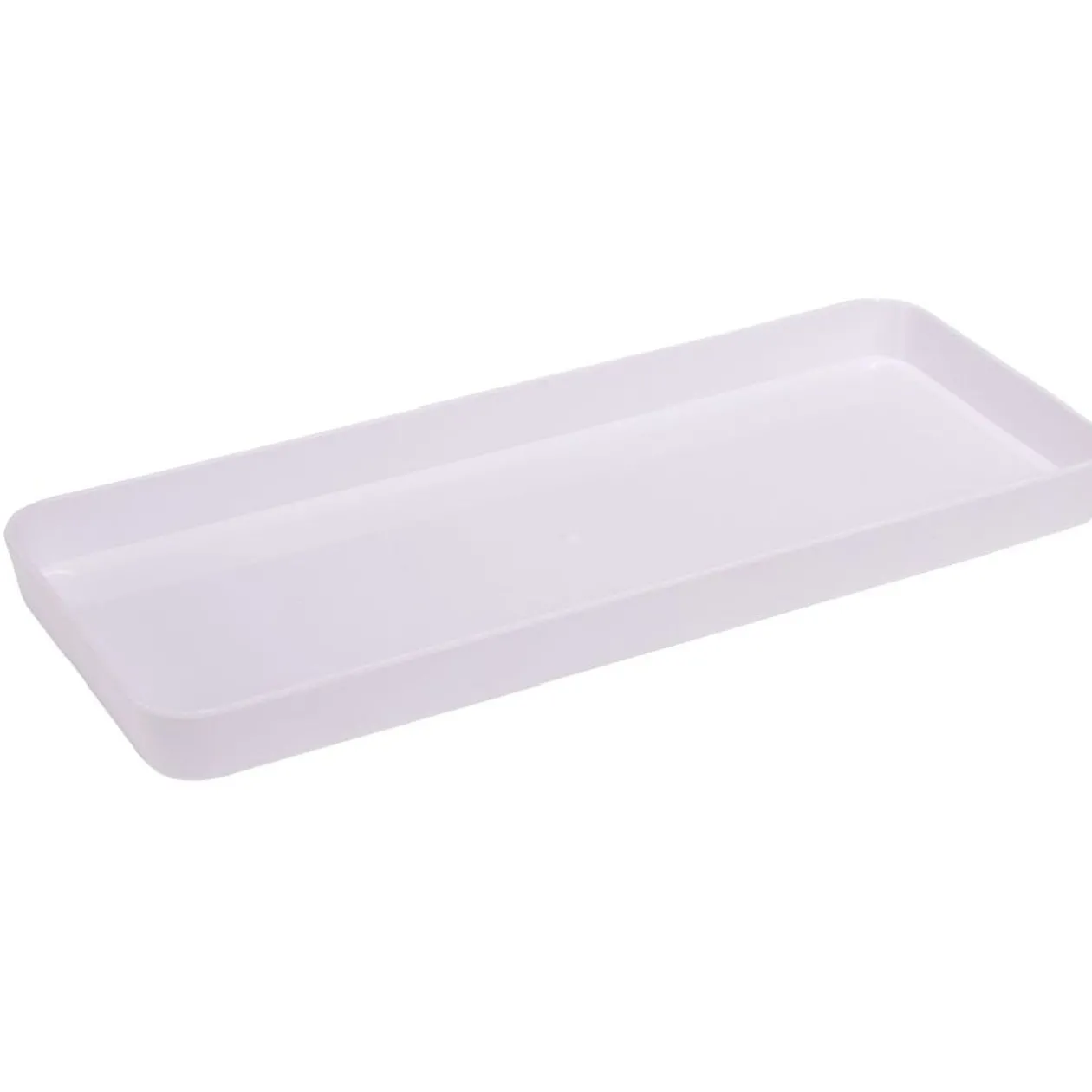 Plateau rectangulaire blanc plastique 26x11xH2cm
