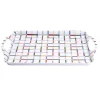 Plateau rectangulaire blanc motifs carreaux multicolores 34x50,5cm