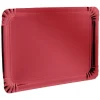 Plateau rectangulaire en carton rouge x5