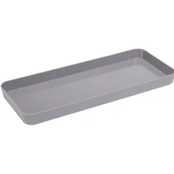 Plateau rectangulaire gris plastique 26x11xH2cm