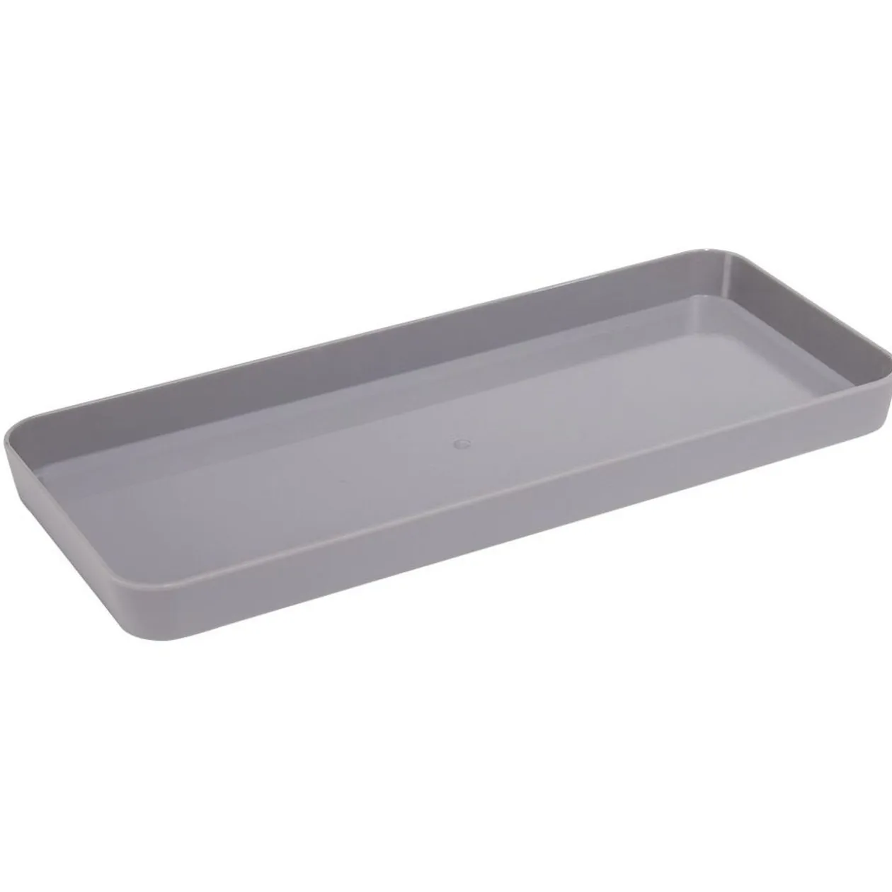 Plateau rectangulaire gris plastique 26x11xH2cm