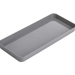 Plateau rectangulaire gris plastique 26x11xH2cm