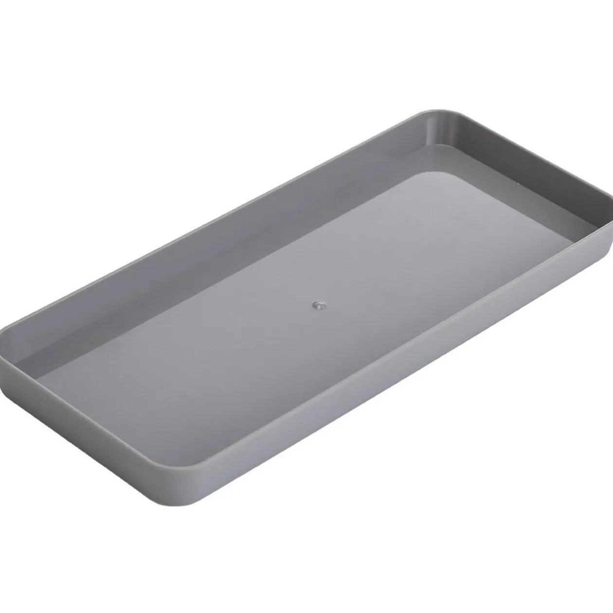 Plateau rectangulaire gris plastique 26x11xH2cm