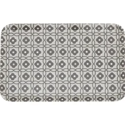 Plateau rectangulaire mélamine design carreaux de ciment gris