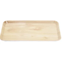 Plateau rectangulaire mélaminé effet bois naturel 19x30cm