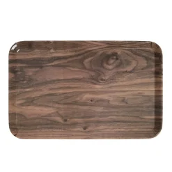 Plateau rectangulaire mélaminé effet bois naturel 19x30cm