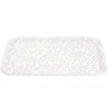Plateau rectangulaire motif feuillage blanc et vert 27x38cm