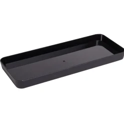 Plateau rectangulaire noir plastique 26x11xH2cm