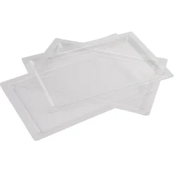Plateau rectangulaire plastique réutilisable transparent x3