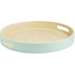Plateau rond en bambou coloré Ø35 cm