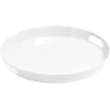 Plateau rond mélamine uni blanc