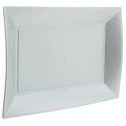 Plateau réutilisable argenté x3