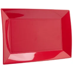 Plateau réutilisable rouge x3