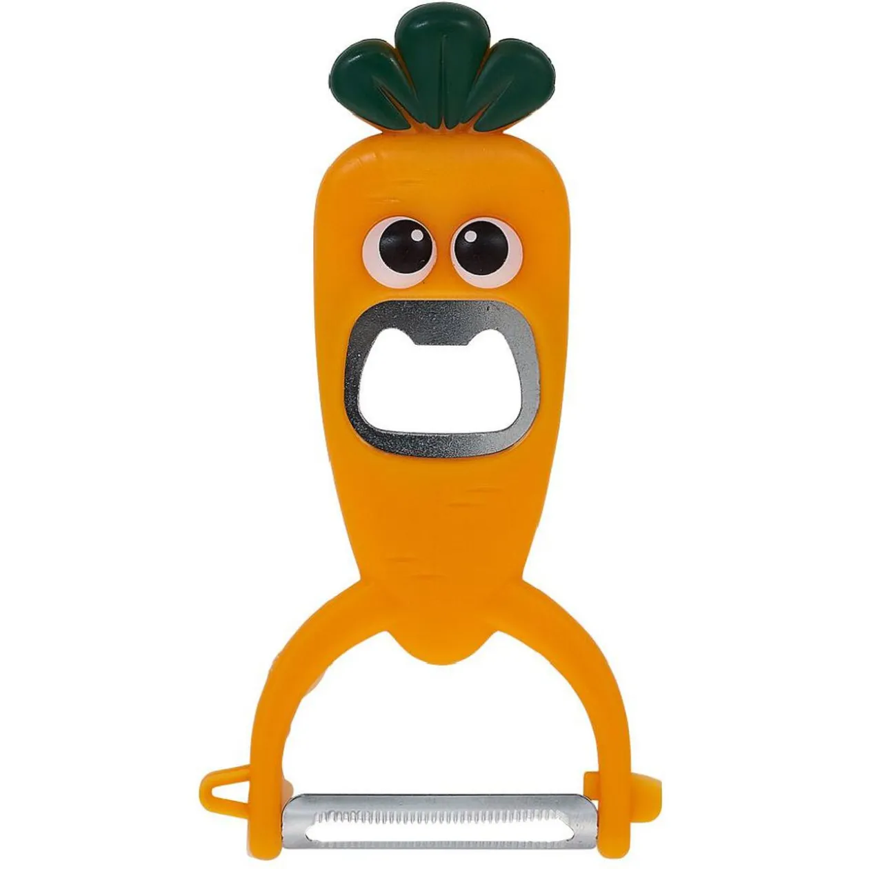 Éplucheur décapsuleur forme carotte orange L13,5cm