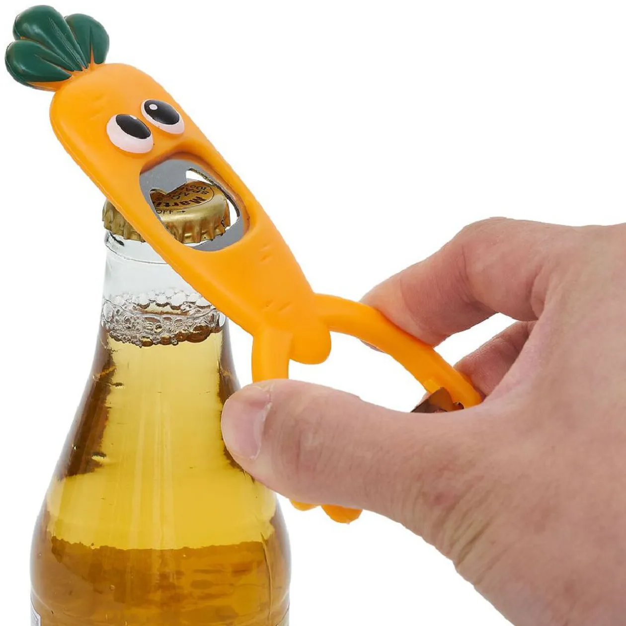 Éplucheur décapsuleur forme carotte orange L13,5cm