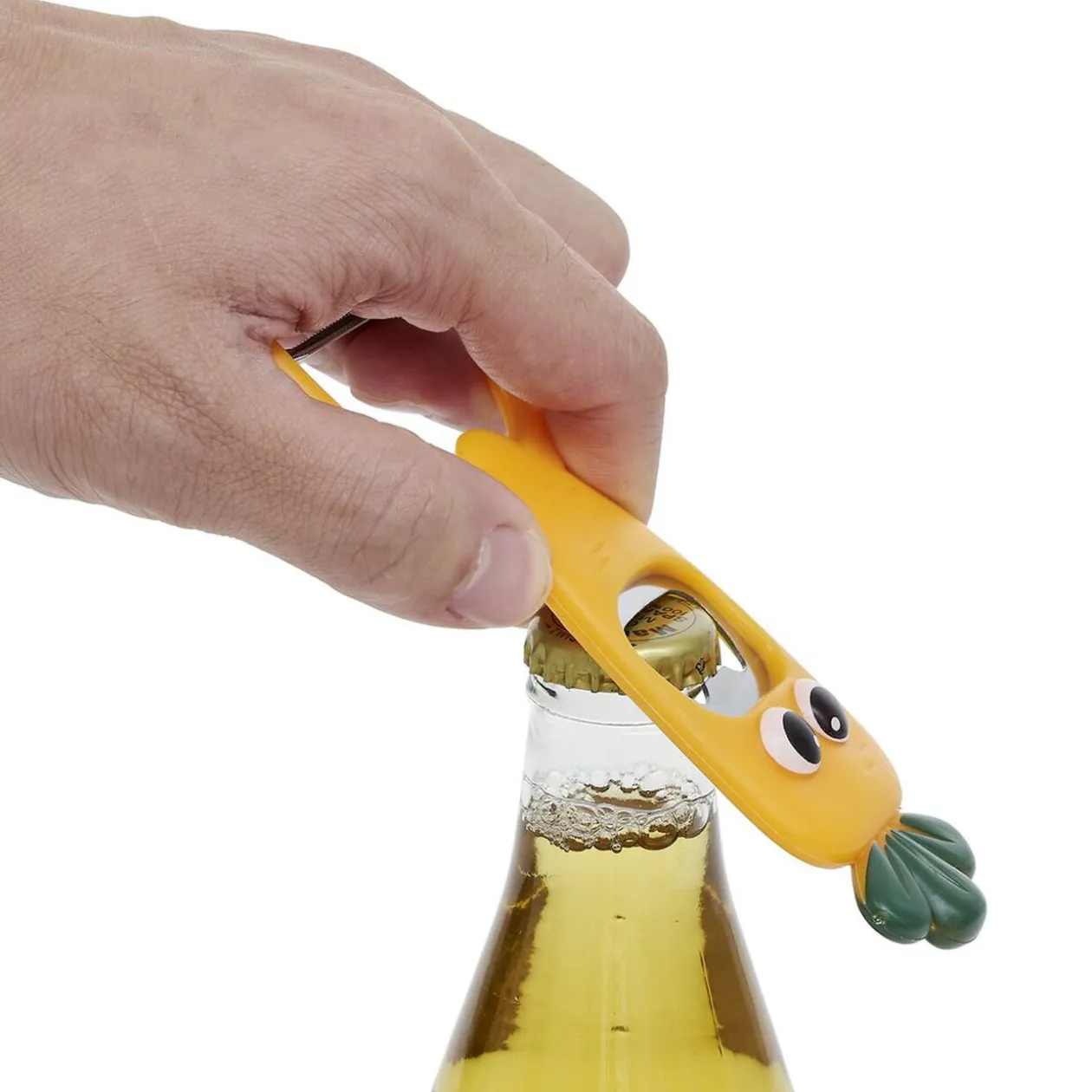 Éplucheur décapsuleur forme carotte orange L13,5cm