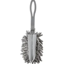 Plumeau chenille microfibre gris