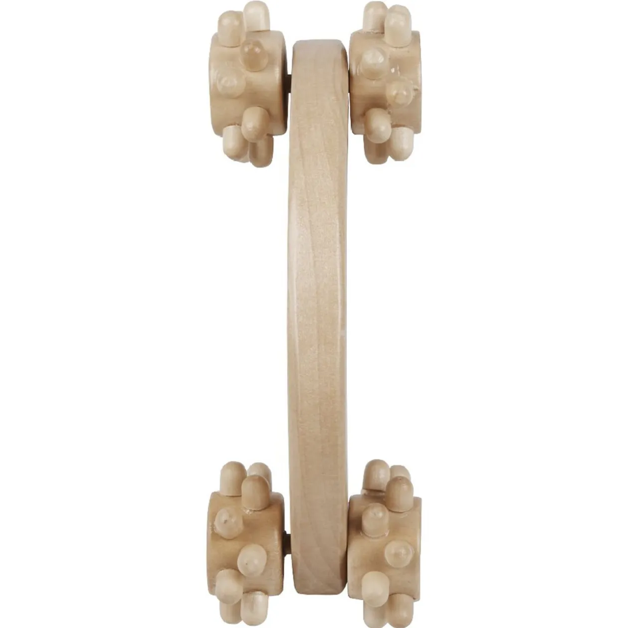Poignée de massage avec 4 roues crantées en bois