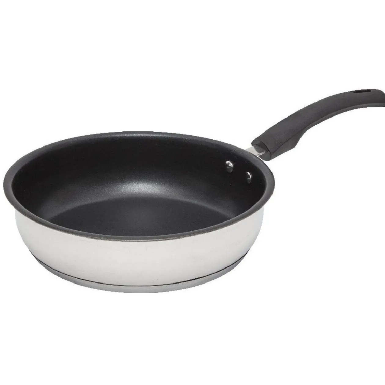 Poêle inox avec poignée bakélite ø 24 cm