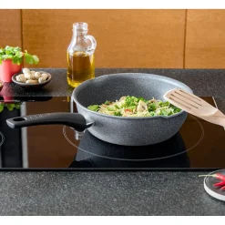 Poêle sauteuse Tefal Mineralia Force aluminium moucheté gris noir ø 26 cm