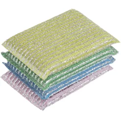 Éponge à récurer multi coloris x4