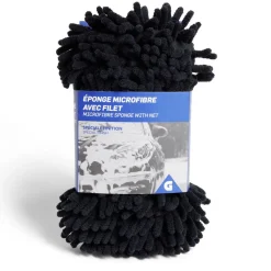 Éponge nettoyante voiture microfibre rouge avec filet spéciale finition