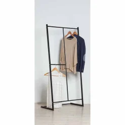 Portant à vêtements loft 2 niveaux métal noir