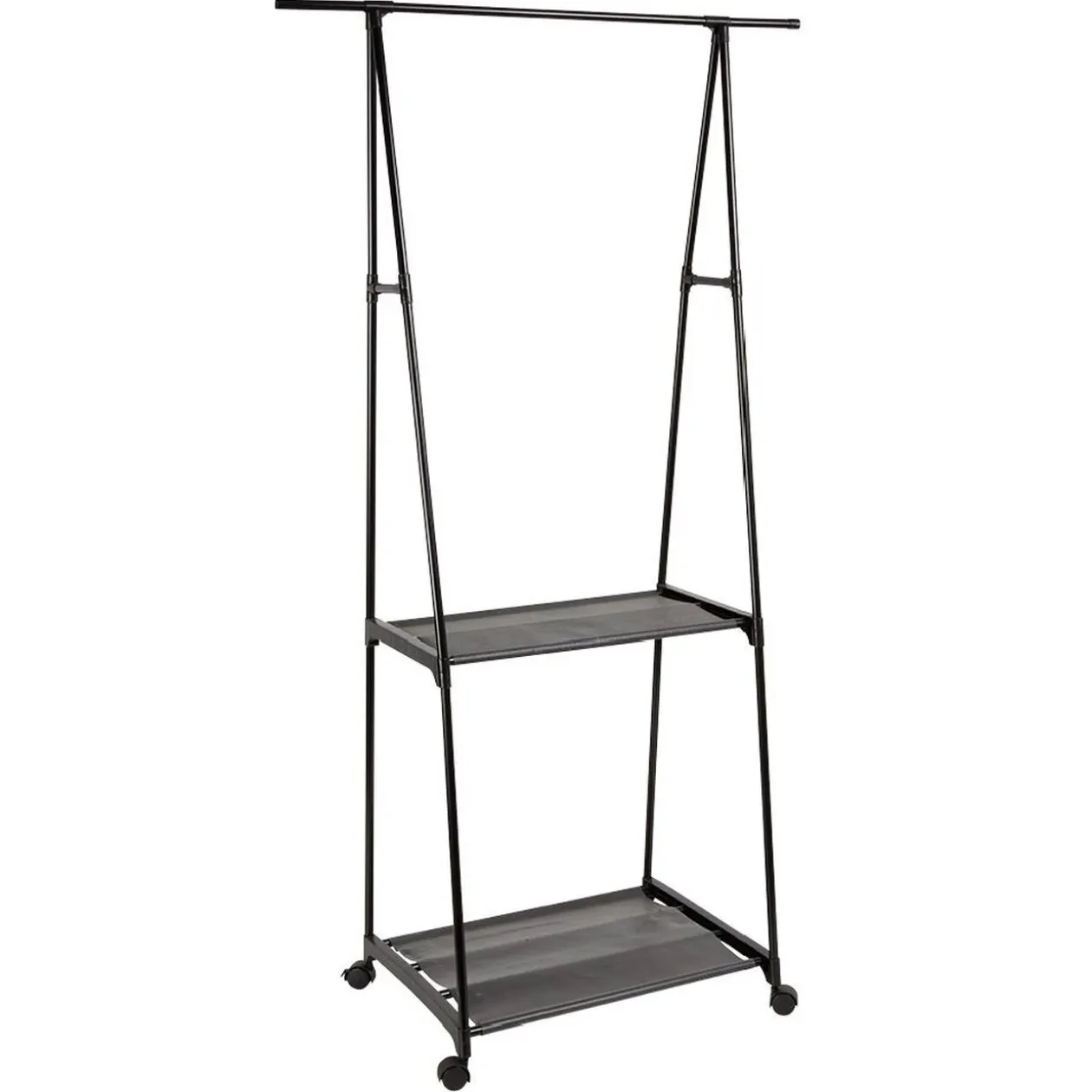 Portant avec tablettes métal noir