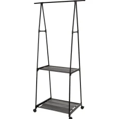 Portant avec tablettes métal noir