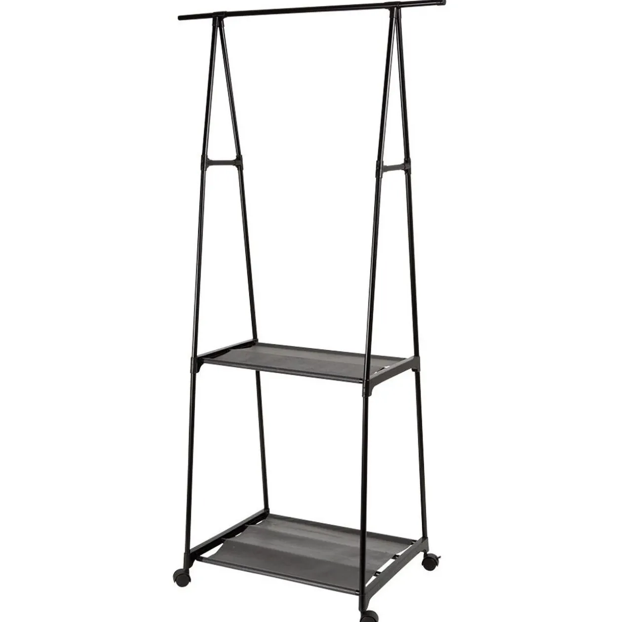 Portant avec tablettes métal noir