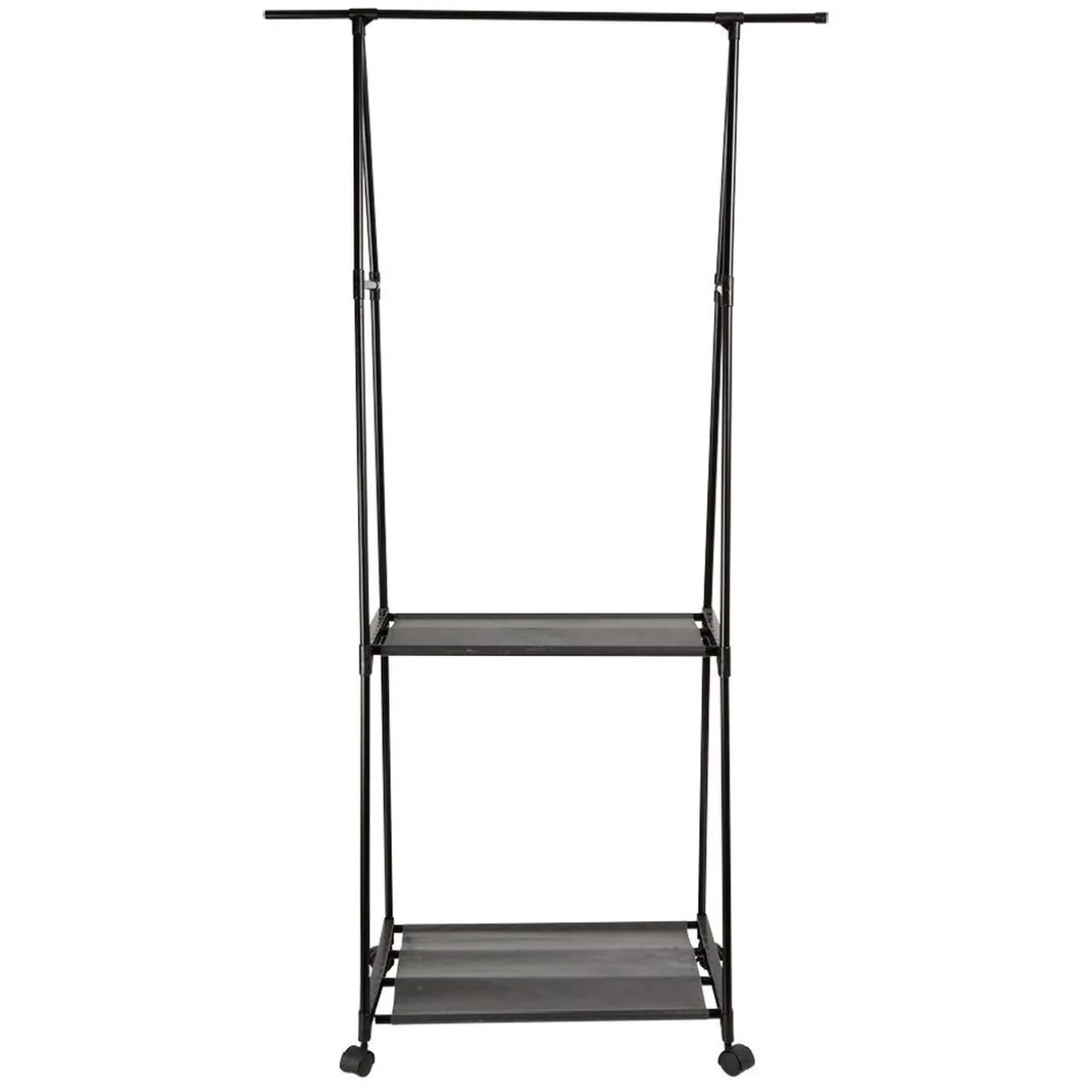 Portant avec tablettes métal noir