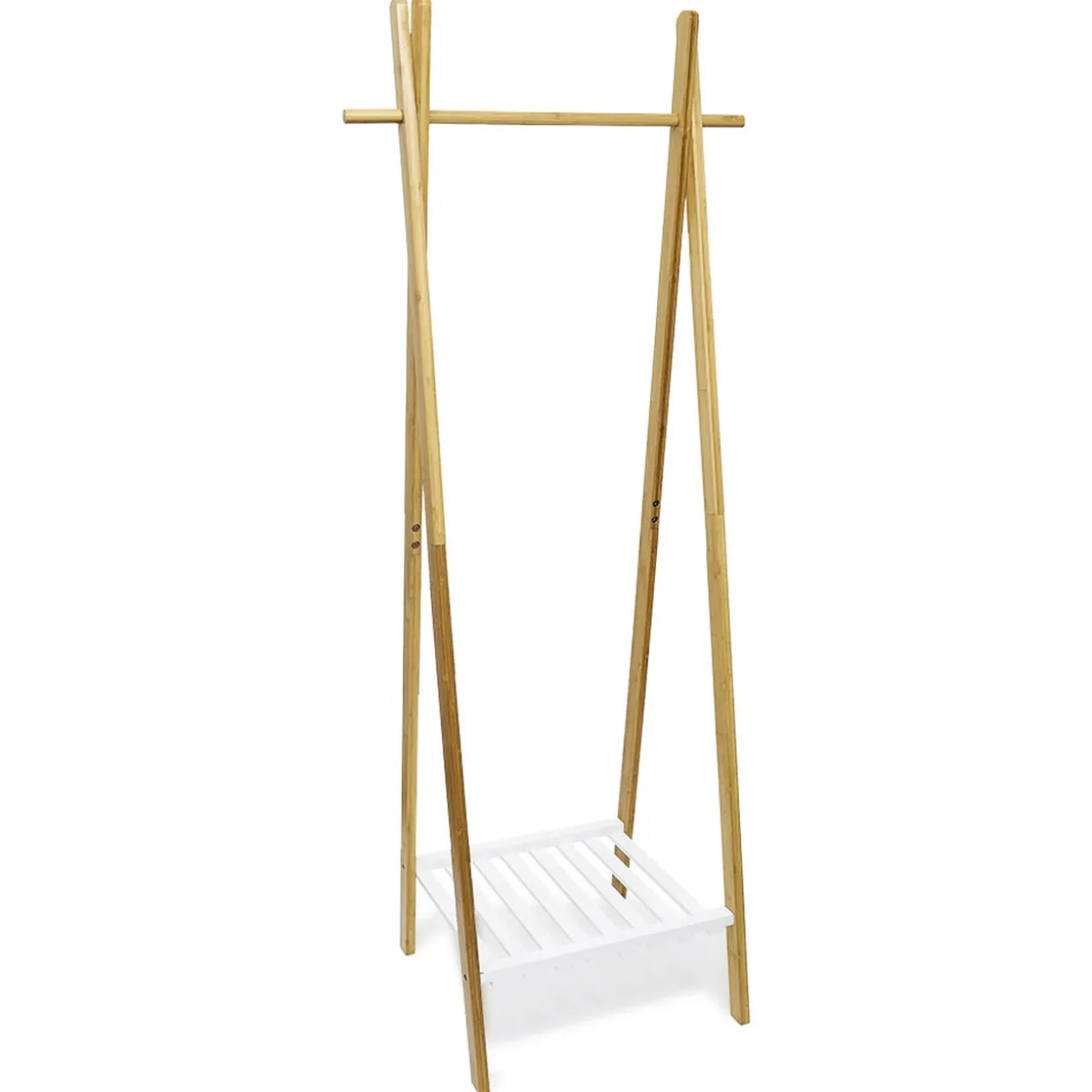 Portant bambou avec étagère pour accessoires 64x44xH160cm