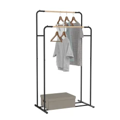 Portant double métal noir L70xl50xH50cm