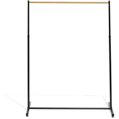 Portant en métal hauteur réglable décor bois et noir