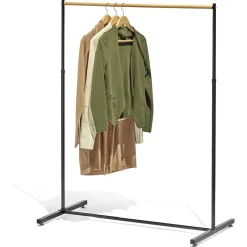 Portant en métal hauteur réglable décor bois et noir