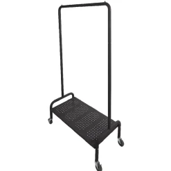 Portant tube noir avec étagère