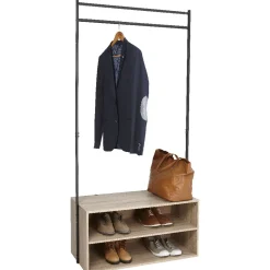 Portant vestiaire range chaussures noir et marron