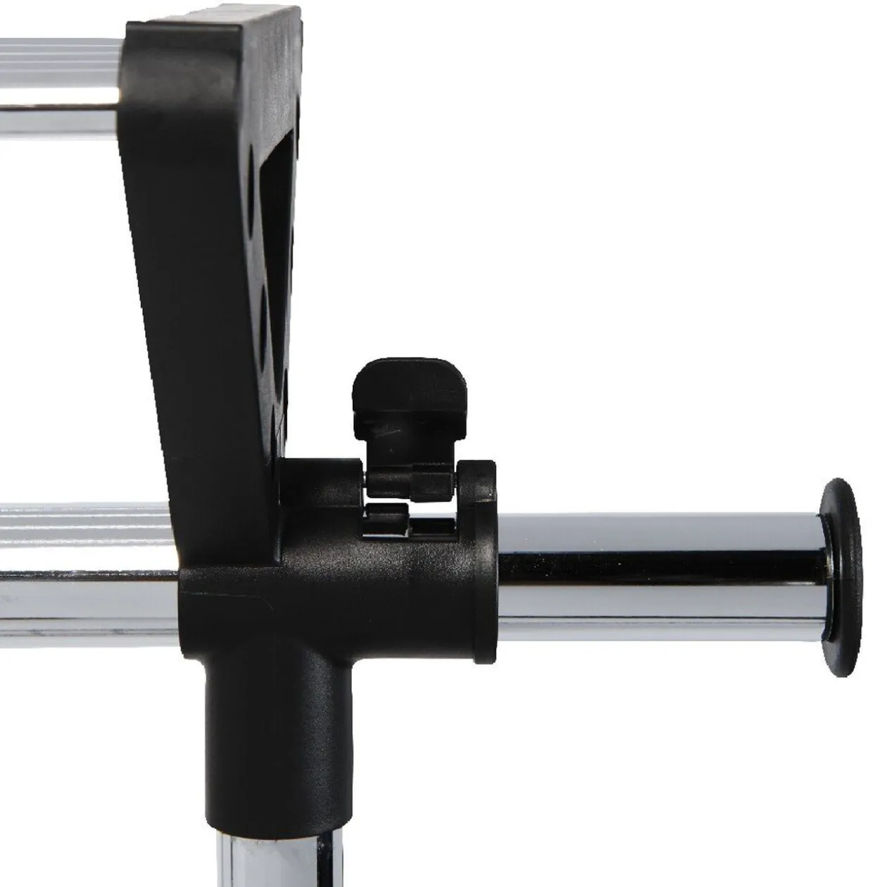 Portant vêtements à roulettes noir et gris