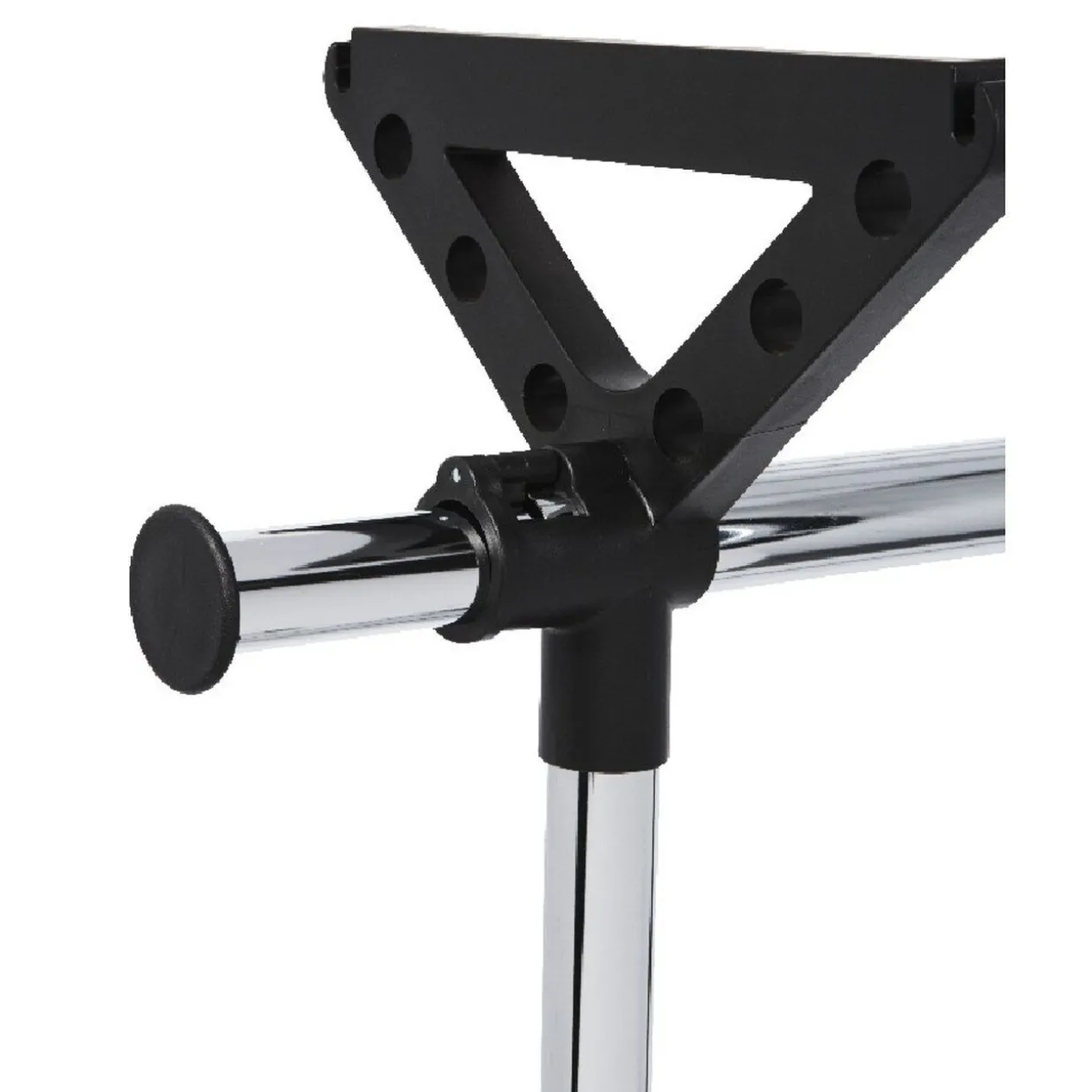 Portant vêtements à roulettes noir et gris