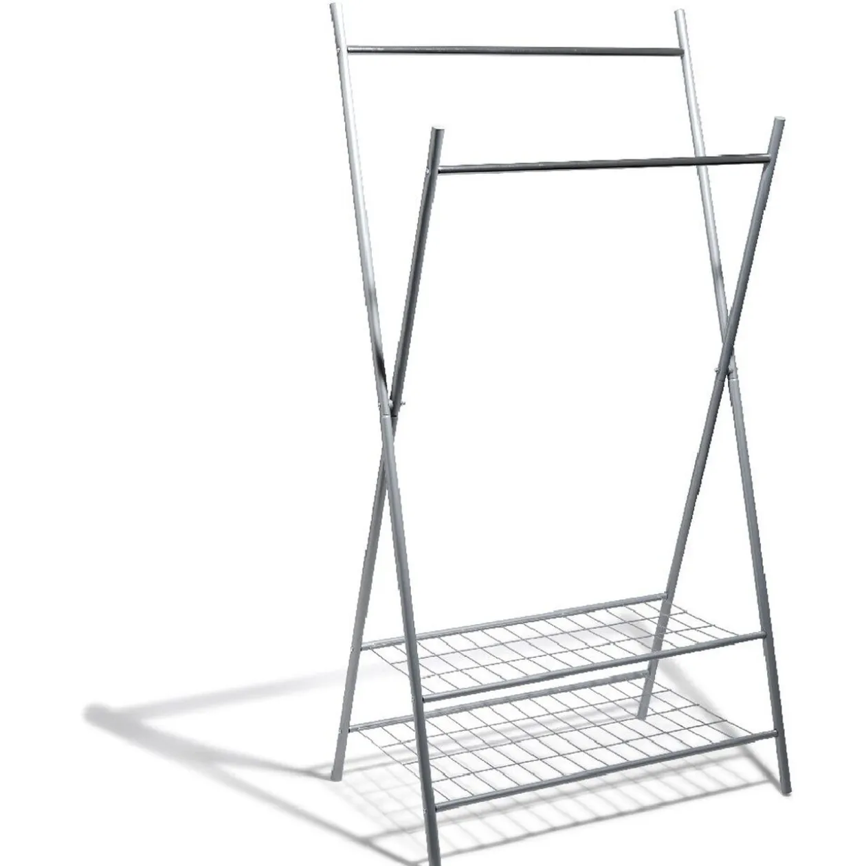 Portant vêtements double gris