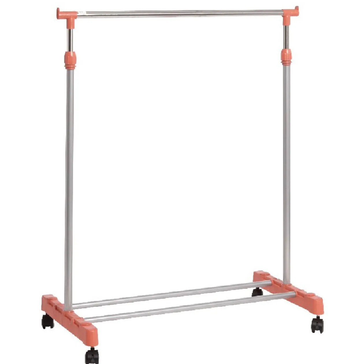 Portant vêtements sur roulettes corail et gris