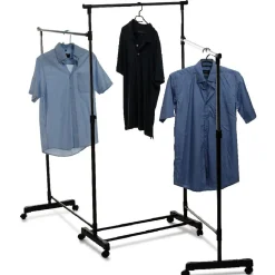 Portant vêtements triple à roulettes