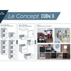 Porte Box Cube bois blanc