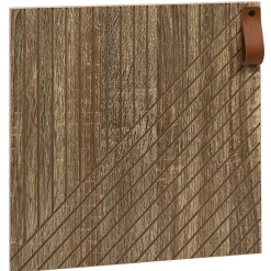 Porte Box Cube 32,2x32,2x1,2cm bois sculpté marron