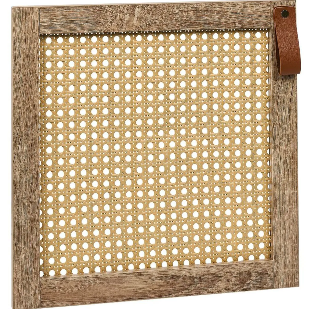 Porte cannage Box Cube 32,2x32,2x1,2cm bois marron
