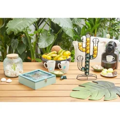 Porte capsule café déco en forme de cactus noir