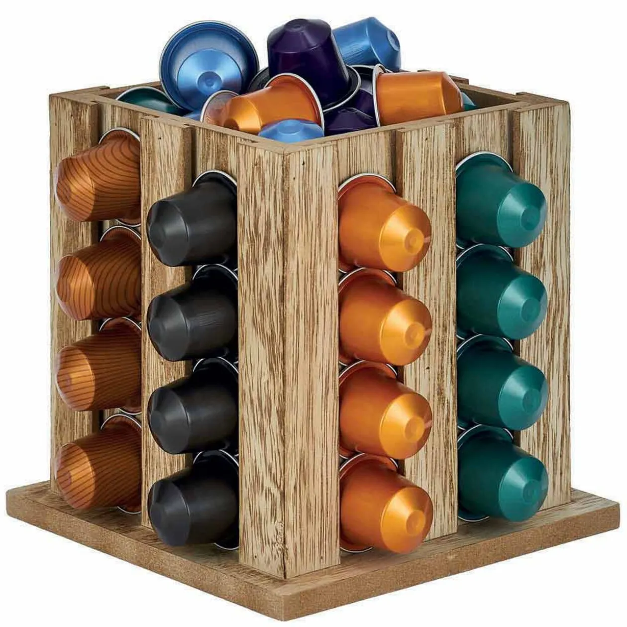 Porte capsules en bois mdf naturel