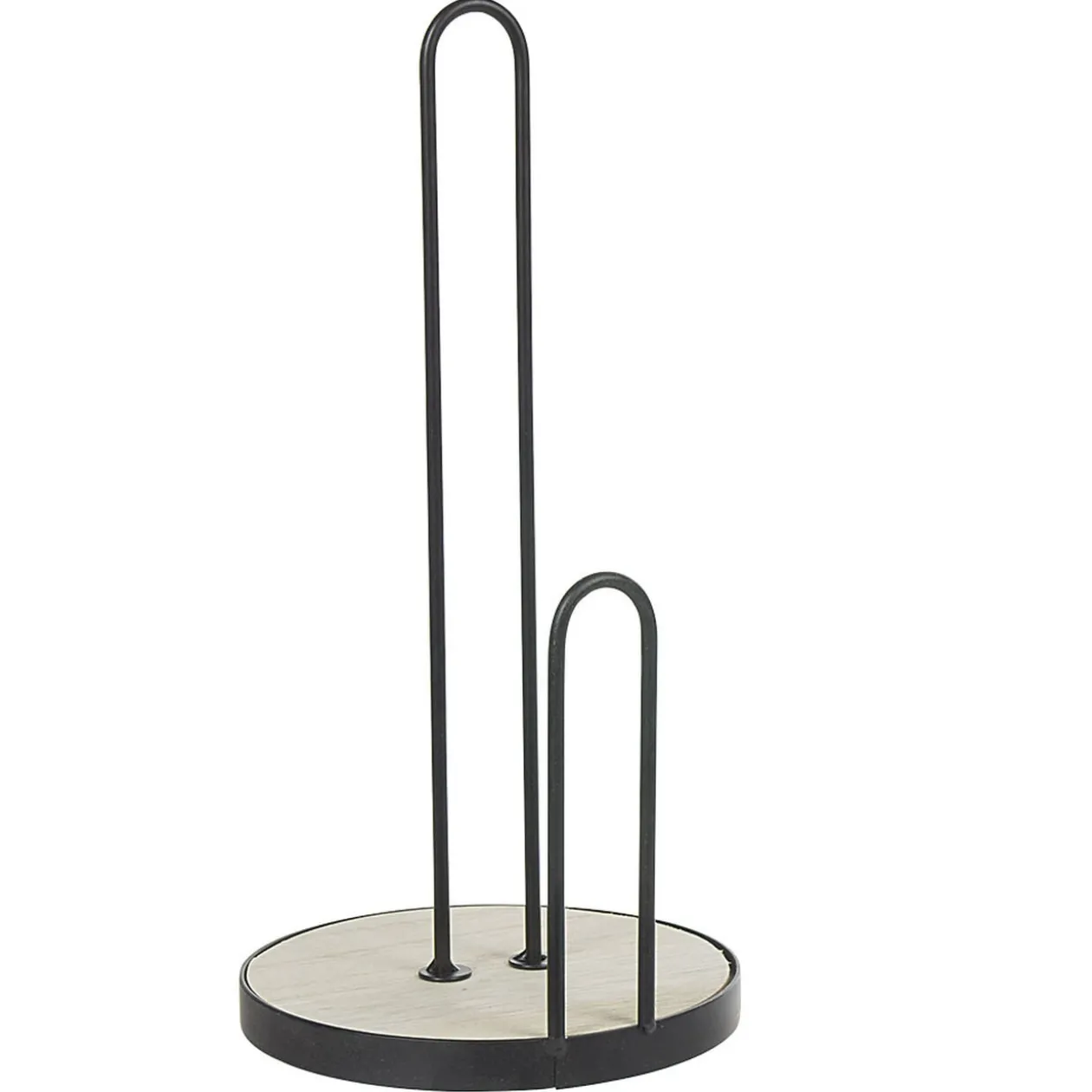 Porte essuie-tout métal bambou beige noir